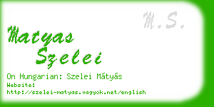 matyas szelei business card